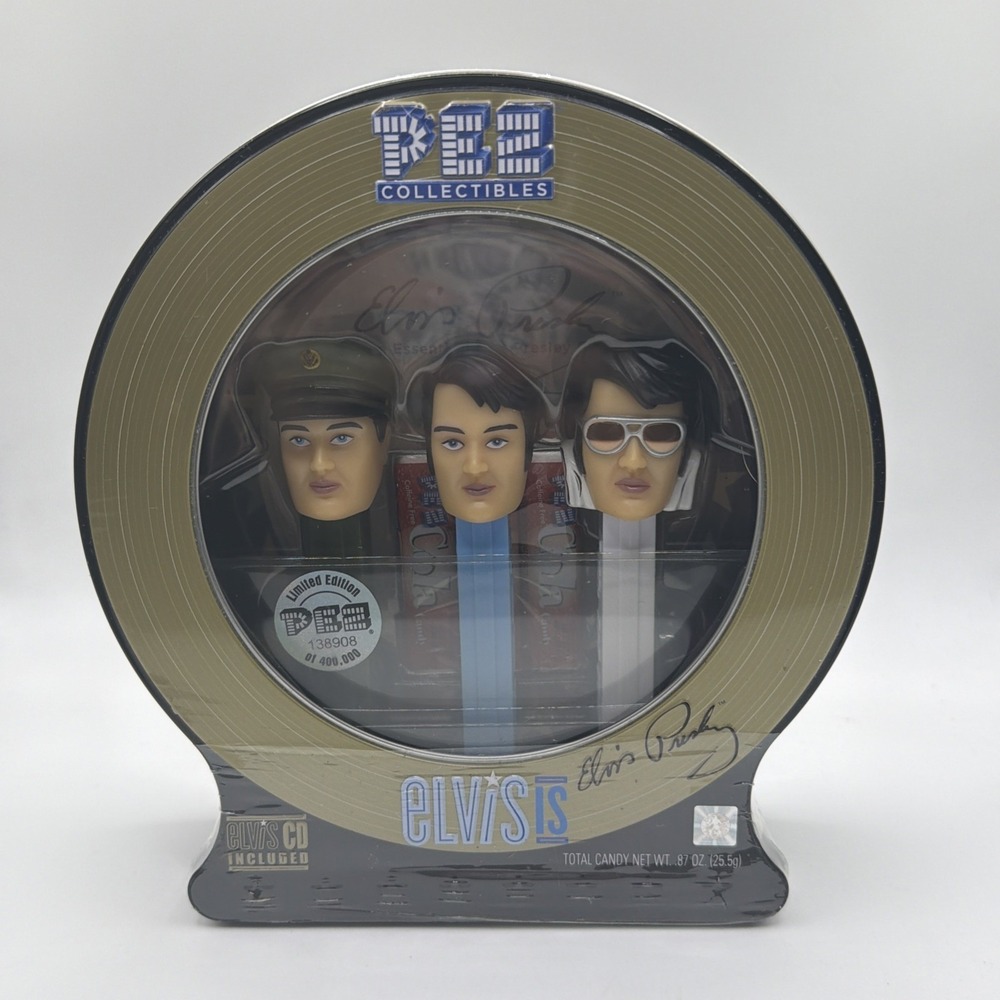 2007 Elvis Presley PEZ Collectibles Set with Elvis CD Included (SEALED/NEW)‎